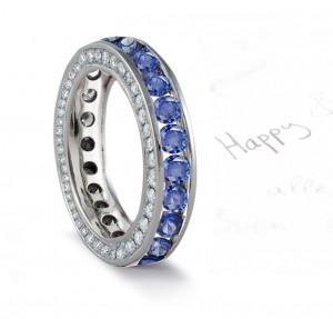 Good Translucent, Pure Hues Sapphire White Diamond Wedding Gold Band