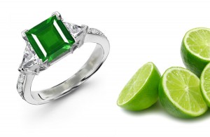 Emerald Ring: Premier Designer Diamond & Emerald Engagement Ring