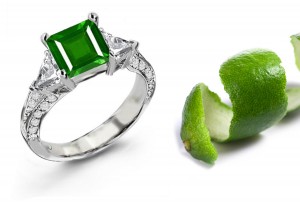 Emerald Ring: Premier Designer Diamond & Emerald Engagement Ring