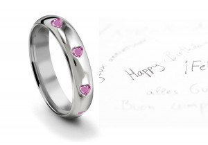 Burnish Set Heart Pink Sapphire Eternity Ring