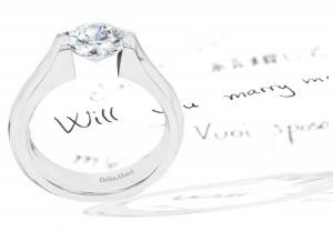 Platinum Gold Diamond Engagement Setting 