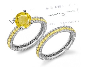 Glittering: Yellow Sapphire & Diamond Micro Pave Ring