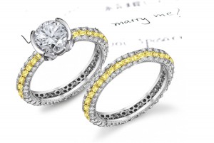 Glittering: Yellow Sapphire & Diamond Micro Pave Ring 