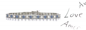 Blue Colored Diamonds & White Diamonds Fancy Blue Diamond Bracelet and Necklace