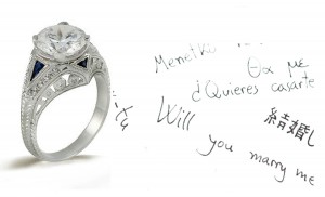 Platinum Hand Engraved Filigree Engagement Setting