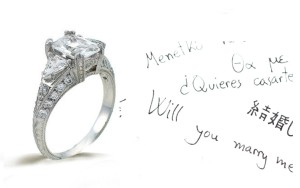 Platinum Hand Engraved Filigree Engagement Setting