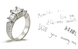 Platinum Hand Engraved Filigree Engagement Setting