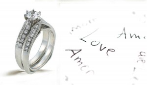 Platinum Hand Engraved Filigree Engagement Ring