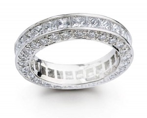 Platinum Princess Cut Diamonds Ring