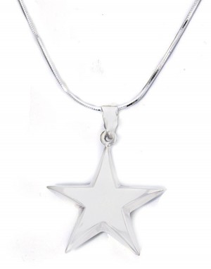 Platinum star pendant with platinum pendant chain