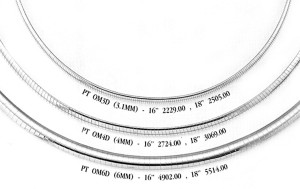 Platinum Omega Necklaces in many Widths. View Platinum Necklaces