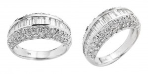 Platinum Channel Set Bagguette Round Diamonds Ring