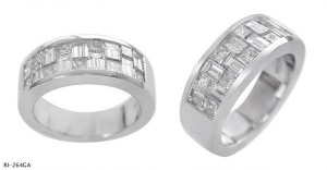 Platinum Bagguette Princess Cut Diamonds Ring