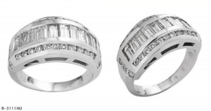 Platinum Channel Set Bagguette Round Diamonds Ring