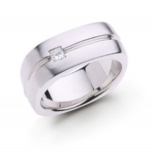 Platinum Princess Cut Diamond Band