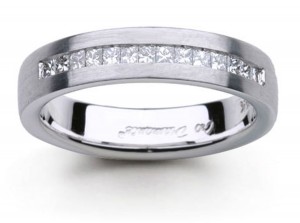 Platinum Princess Cut Diamond Band