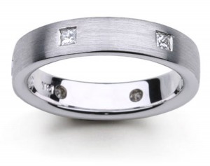 Platinum Princess Cut Diamond Band