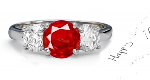 Custom Made Ruby Three Stone Rings