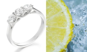 Unique Diamond Ring: Three-Stone (Ring with Three Round Diamonds) Rings in Platinum & 14K White Yellow Gold