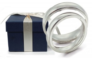 Comfort Fit Milgrain Platinum Wedding Ring: Platinum Ruthenium comfort fit milgrain.