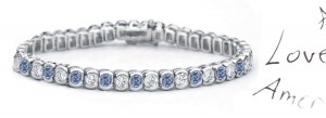 Premier Colored Diamonds Designer Collection - Blue Colored Diamonds & White Diamonds Fancy Blue Diamond Bracelet
