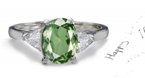 2013 Catalog No. 5 - Product Details: Lively Green Sapphire & Diamond Ring