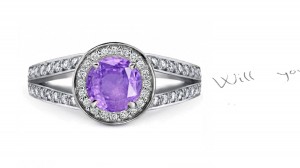 Glowing: Sparkling Purple Sapphire Diamond Ring