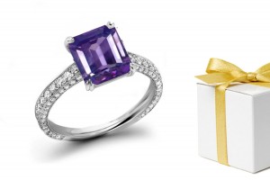 Collectable: Purple Sapphire & White Diamond Micro Pave Ring