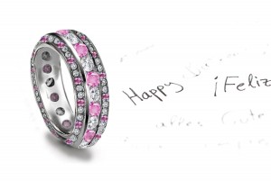 Impeccable: Pink Sapphire & Diamond Eternity Rings
