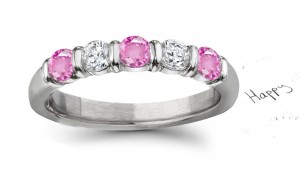 New Arrivals - Pink Sapphire & Diamond Wedding Rings