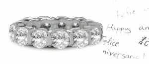 Platinum Bar Set Round Anniversary Diamond Eternity Bands