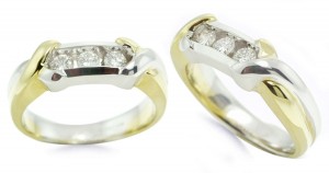 Platinum Gold Diamond Channel Set Ring