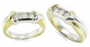 Platinum Gold Diamond Channel Set Ring