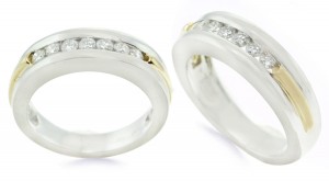 Platinum Gold Channel Set Diamond Ring