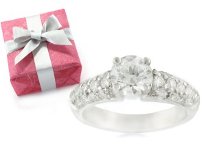 Engagement Diamond Side Accent Platinum Ring.