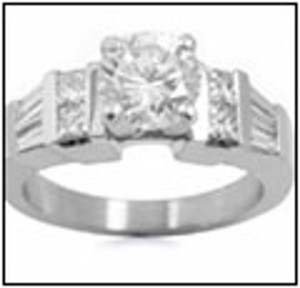 Pre-set Engagement Ring. Engagement Diamond Side Accent Platinum Ring.