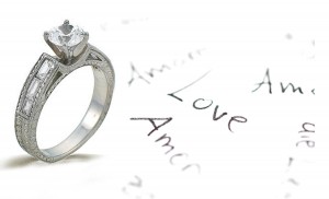 Platinum Hand Engraved Filigree Engagement Setting