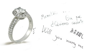 Platinum Hand Engraved Filigree Engagement Setting