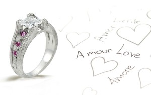 Platinum Hand Engraved Filigree Engagement Setting