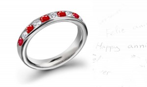 Diamond & Ruby Wedding Rings Anniversary Bands