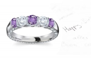 Sapphire Diamond Anniversary Rings