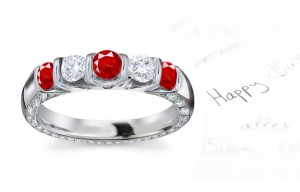 Designer Diamond Ruby Eternity Bands