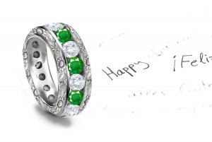 Artists & Nature of Art Transformation: Emerald & Diamond Sunflower Ring with Shiny Leave Green