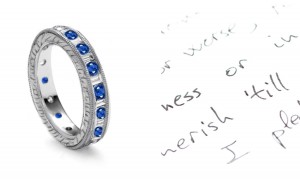 Round Diamond & Sapphire Wedding Band