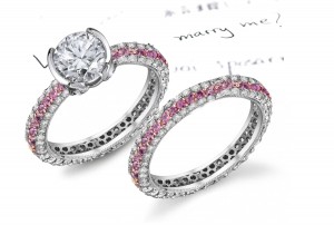Glittering: Extraordinary Pink Sapphire & Diamond Micro Pave Ring