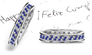 New Sapphire & Diamond Eternity Gemstone Wedding Band