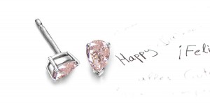 One of A Kind Colored Diamonds Designer Collection - Pink Colored Diamonds & White Diamonds Fancy Pink Diamond Hoop Earrings