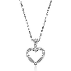 Platinum heart pendant with pendant platinum chain