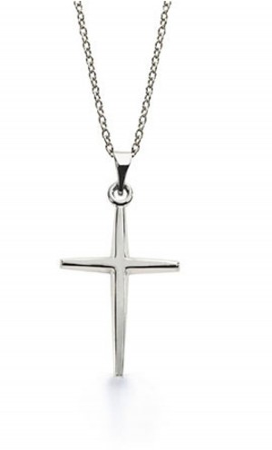 Platinum cross pendant with platinum chain