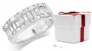  Platinum Channel Set Bagguette Diamond Anniversary Rings